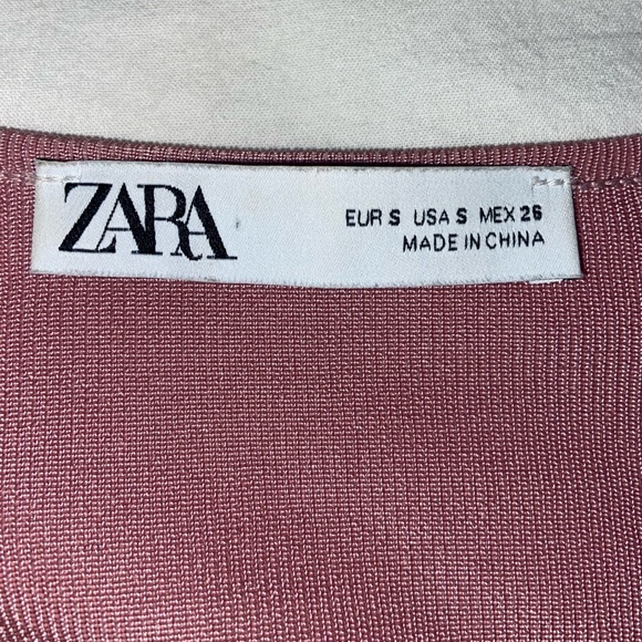 Mauve Zara Tie Up Puff Sleeve Top - Picture 3 of 3